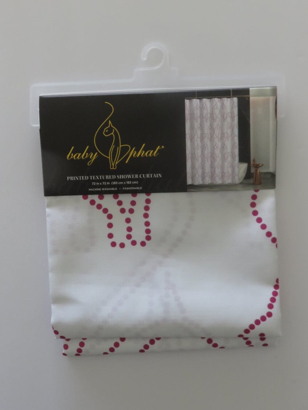 (#137) Baby Phat Logo Print shower curtain 72 x 72 inches